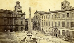 France Arles Place Royale Monument Old Neurdein CDV Photo 1870