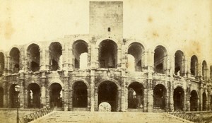 France Arles Exterior view of Arenas Arenes Old Neurdein CDV Photo 1870