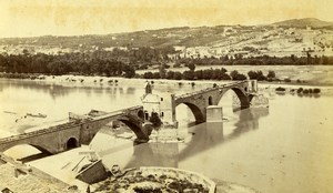 France Avignon bridge St Benezech Old Neurdein CDV Photo 1870