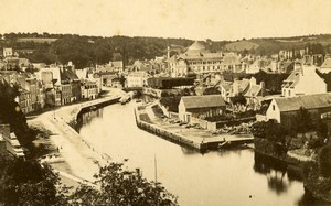 France Brittany Quimperlé general view Old CDV Photo Carlier 1870