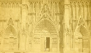 France Strasbourg Cathedral Door Façade Old CDV Photo 1870