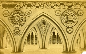 France Mont Saint Michel Cloister rosettes Old CDV Photo 1870