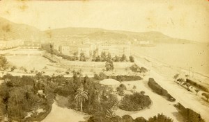 France Nice Paillon Public Garden Baie des Anges panorama Old CDV Photo 1870