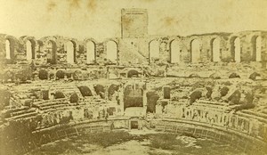 France Arles Roman Amphitheatre Arenes Old CDV Photo Roman 1870