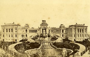 France Marseille Palais Longchamp Chateau d'eau & Museum Old CDV Photo 1870