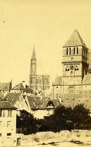 France Strasbourg Eglise Saint Thomas church Old CDV Photo Fietta 1870