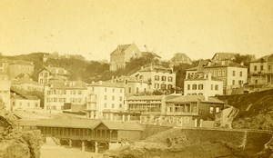 France Biarritz Port Vieux panorama Old CDV Photo Frois 1870