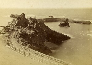 France Biarritz new port Harbour Nouveau Port Jetty Old CDV Photo Pacault 1870