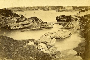 France Biarritz rocks Basta Bridge Old CDV Photo Pacault 1870