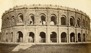 France Nimes Roman Amphitheatre Arenes Old CDV Photo 1870