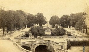 France Nimes gardens of the Fountain Jardins de la Fontaine Old CDV Photo 1870