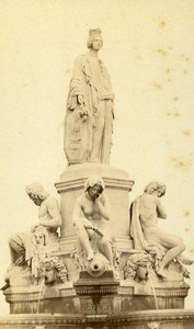 France Nimes fontaine Pradier Fountain Old CDV Photo 1870