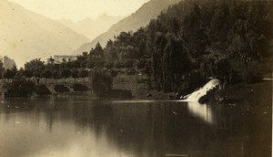 Pyrénées Lac des Quinconces & Port de Venasque Luchon Old CDV Photo Soule 1870