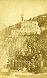 France Pyrenees Lourdes Chapelle Notre Dame Chapel Old CDV Photo Viron 1872