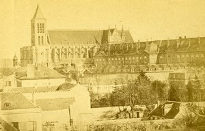 France Saint Denis Cathedral panorama Old Germain CDV Photo 1870