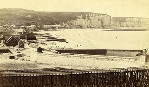 France Fecamp Beach General View panorama Old Neurdein CDV Photo 1870's