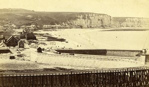 France Fecamp Beach General View panorama Old Neurdein CDV Photo 1870's