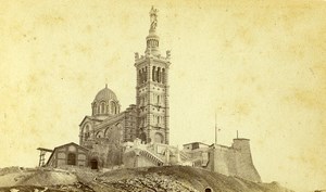 France Marseille Notre Dame de la Garde Old Neurdein CDV Photo 1870's