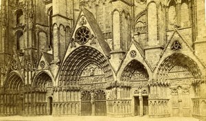 France Bourges gate of the Cathedral Old Neurdein CDV Photo 1870's