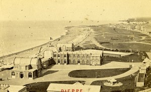 France Dieppe Beach Casino panorama Old Neurdein CDV Photo 1870's