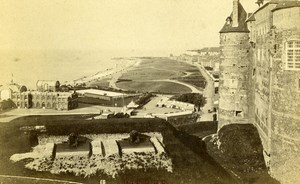 France Dieppe Beach Casino panorama Old Neurdein CDV Photo 1870's