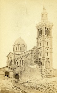 France Marseille Basilica Notre Dame de la Garde Old CDV Photo 1870