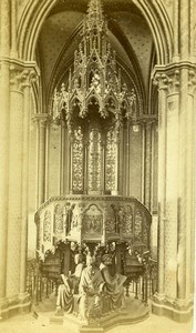 France Rouen Eglise de Bonsecours Church Pulpit Old Neurdein CDV Photo 1870's