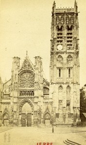 France Dieppe Eglise Saint Jacques Church Old Neurdein CDV Photo 1870's