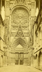 France Rouen Cathedral Door portail des Libraires Old Neurdein CDV Photo 1870's