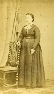 France Bailleul Woman Second Empire Fashion Old CDV Photo Watremez 1860's