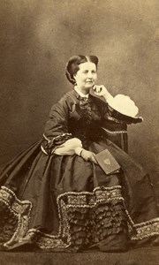 France Paris Woman Second Empire Fashion Old CDV Photo Delintraz 1860's