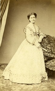 France Paris Woman Second Empire Fashion Old CDV Photo Franck 1860's