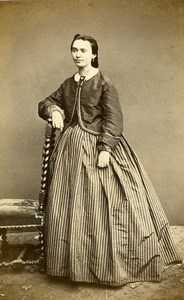 France Paris Woman Second Empire Fashion Old CDV Photo Sée 1860's