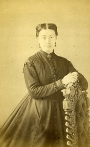 France Paris Woman Second Empire Fashion Old CDV Photo Badié 1860's