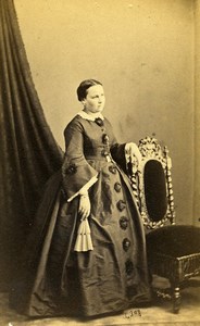 France Paris Woman Second Empire Fashion Old CDV Photo Alphonse 1860's