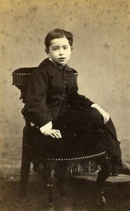 France Paris Young Boy Fashion Second Empire Old CDV Photo 1860's