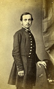France Paris Young Man Uniform Fashion Second Empire Old CDV Photo 1860's