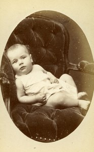 France Paris Baby on a Chair Second Empire Old CDV Photo Berthaud 1880