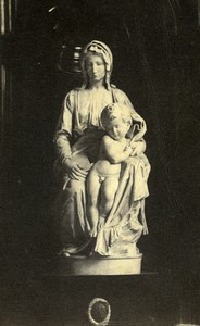 Madonna of Bruges Michelangelo Mary with the Child Jesus Old CDV Photo 1860's