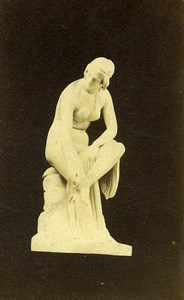 France Paris? Marble Statue Nude Woman Old CDV Photo 1860's