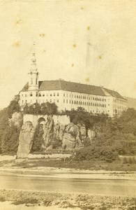Czech Republic Decin Tetschen Castle River Elbe Old CDV Photo 1865