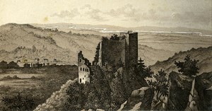 Germany Baden Baden Altes Schloss Castle ruins Old CDV Photo Frey 1870