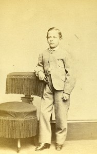 USA Philadelphia Child Boy Fashion Old CDV Photo Schreiber 1868