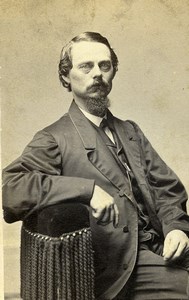USA New York Bearded Man Fashion Old CDV Photo Fredricks 1865
