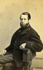 USA New York Bearded Man Fashion Old CDV Photo Fredricks 1865