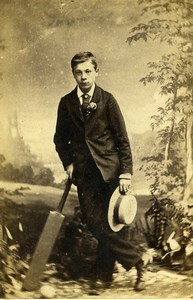 London Surbiton Young Boy Cricket Player Old CDV Photo Ayliffe 1870