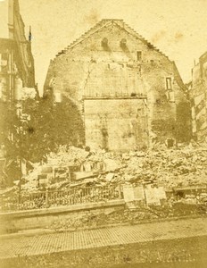 Siege of Paris Commune Ruins Theatre Porte St Martin Old CDV Photo Liebert 1871
