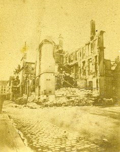 France Commune de Paris Ruins rue de Lille? Old CDV Photo Liebert 1871