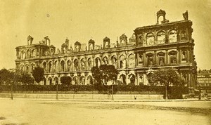 Siege of Paris Commune Ruins City Hall Side Façade Old CDV Photo Liebert 1871