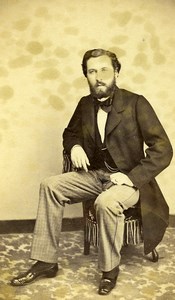 France Paris Portrait Man Sitting Second Empire Old Photo CDV Moriss 1860's